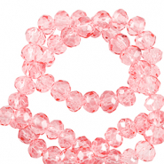 Perles à facettes 4x3mm disque Heishi Rose peonia