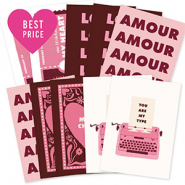 BY31&reg; Cartes &agrave; bijoux assorties Rose-marron fonc&eacute;-blanc