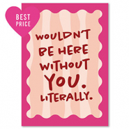 BY31&reg; Cartes &agrave; bijoux "Wouldn't be here" Rose-rouge bourgogne-p&ecirc;che