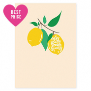 Cartes &agrave; bijoux  "Easy peasy lemon squeezy" Beige-jaune