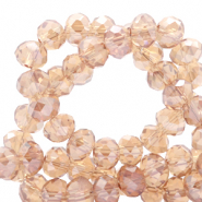 Perles à facettes 6x4mm disque Rose clair-top shine coating