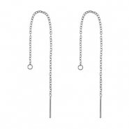 Boucles d'oreilles puces en acier Inox Argent&eacute;