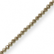 Perles &agrave; facettes 4x3mm disque Heishi Vert olive-pearl shine coating