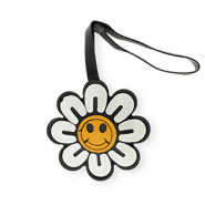 Pendentifs accroche-regard fleur Noir-blanc-orange brûlée