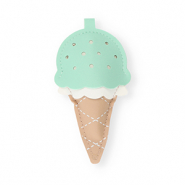 Pendentifs accroche-regard sucette de glace Marron grès-vert menthe-blanc