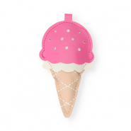 Pendentifs accroche-regard sucette de glace Marron grès-rose-blanc