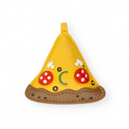 Pendentifs accroche-regard pizza Jaune foncé-marron-rouge-blanc