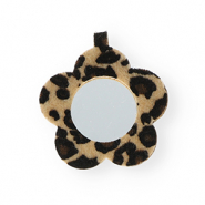 Pendentifs accroche-regard miroir fleur avec imprimé léopard Beige-marron foncé-noir
