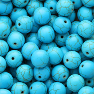 Perles en céramique 12 mm Bleu