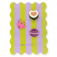 BY31® Pins "Sushi" / chien ballon / "Give me space" sur la carte Vert-violet-rose-blanc-giallo