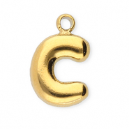 Breloques en acier Inox lettre C Doré