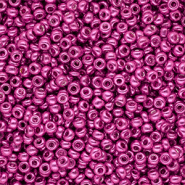 Perles de rocailles 8/0 (3 mm) Fuchsia rose brillance m&eacute;tallique