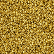 Perles de rocailles 12/0 (2 mm) Dor&eacute; jaune brillance m&eacute;tallique