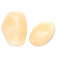 Perles acryliques rectangle Jaune vanille-marbré