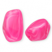 Perles acryliques rectangle Fuchsia-marbré