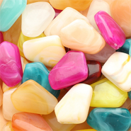 Perles acryliques pentagone Multicolore-marbré