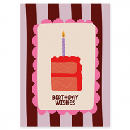 BY31&reg; Cartes &agrave; bijoux "Birthday wishes" Marron-violet-rose-cr&eacute;me-rouge