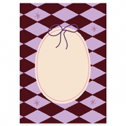 BY31&reg; Cartes &agrave; bijoux ovale avec n&oelig;ud Marron-violet-rose-cr&eacute;me