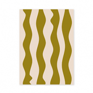 BY31&reg; Cartes &agrave; bijoux vagues Vert olive-cr&egrave;me
