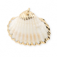 Pendentifs coquillage specials coquille Saint-Jacques Blanc-dor&eacute;