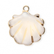 Pendentifs coquillage specials coquille Saint-Jacques Blanc-dor&eacute;