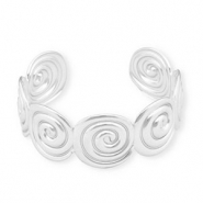 Bracelets en acier Inox jonc spirale Argent&eacute;