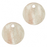 Pendentifs en r&eacute;sine 12mm Beige sable