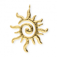 Breloques en acier Inox soleil en spirale Dor&eacute;