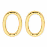 BY31&reg; Boucles d'oreilles / puces en acier Inox ovale Dor&eacute;