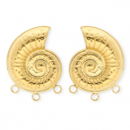 BY31&reg; Appr&ecirc;ts en acier Inox boucles d'oreilles&nbsp;/&nbsp;puces d&rsquo;oreilles coquillage avec 3 anneaux Dor&eacute;
