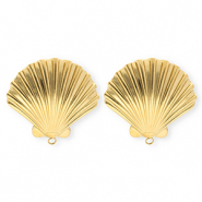 BY31&reg; Appr&ecirc;ts en acier Inox boucles d'oreilles&nbsp;/&nbsp;puces d&rsquo;oreilles coquillage avec anneau Dor&eacute;