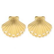 BY31&reg; Appr&ecirc;ts en acier Inox boucles d'oreilles&nbsp;/&nbsp;puces d&rsquo;oreilles coquillage avec 5 anneaux Dor&eacute;