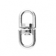 Appr&ecirc;ts en acier inox porte-cl&eacute;s ovale Argent&eacute;