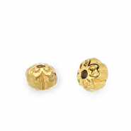 Perles en acier Inox fleur Dor&eacute;