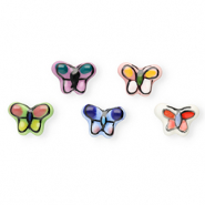 Perles en c&eacute;ramique papillon Multicolore