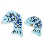Perles en c&eacute;ramique poisson Bleu-noir