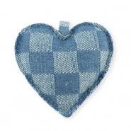 Pendentifs accroche-regard coeur denim-look Bleu denim