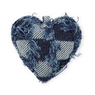 Pendentifs accroche-regard coeur denim-look Bleu denim foncé