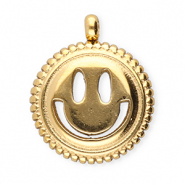 BY31&reg; Breloques en acier Inox smiley Dor&eacute;