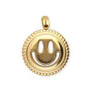 BY31&reg; Breloques en acier Inox smiley Dor&eacute;