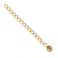 BY31&reg; Appr&ecirc;ts en acier inox cha&icirc;nette d'extension m&eacute;daillon spirale Dor&eacute;