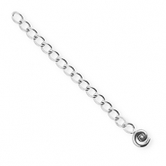 BY31&reg; Appr&ecirc;ts en acier inox cha&icirc;nette d'extension m&eacute;daillon spirale Argent&eacute;