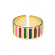 Bagues en acier Inox Dor&eacute;-multicolore