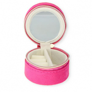 Boîte à bijoux de voyage avec miroir rond Rose hot