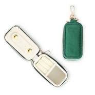 Boîte à bijoux de voyage avec porte-clés rectangle Vert émeraude