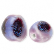 Perles en céramique irrégulier Violet-bleu-port rouge