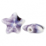 Perles en céramique étoile de mer Violet-bleu