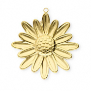 Breloques en acier Inox fleur Doré