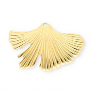 Breloques en acier Inox feuille de Ginkgo Doré