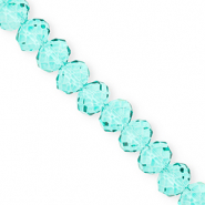Perles &agrave; facettes 12x9&nbsp;mm disque Heishi Vert turquoise